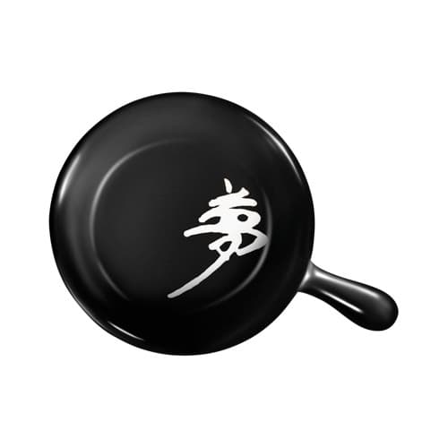Pratinho com Cabo para Molho Shoyu Cerâmica Finger Food Oriental Japonês