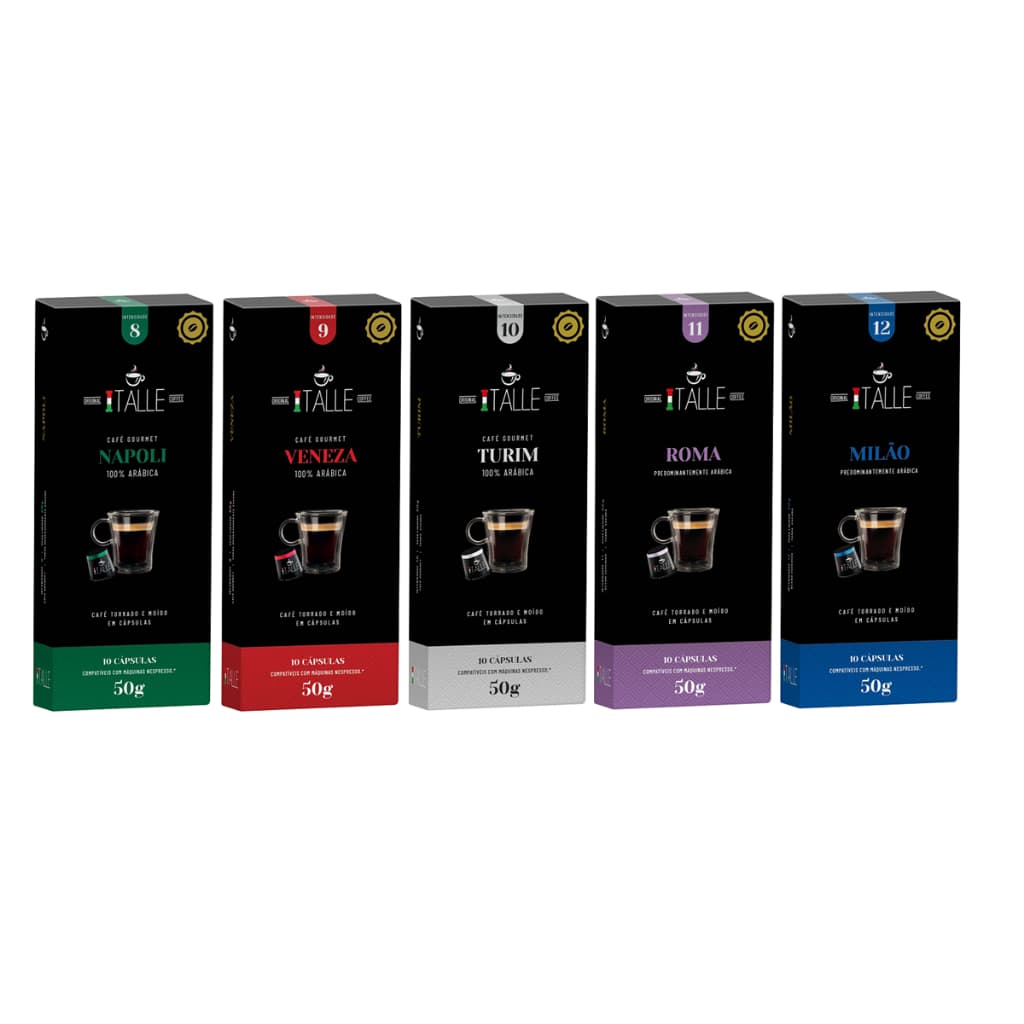 Café em cápsula torrado e moído compativel capsulas cafe Nespresso café Italle 100 unidades