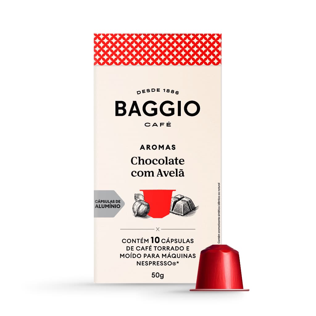 Baggio Café Cápsulas De Café Aroma Chocolate Com Avelã Compatível Com Nespresso Contém 10 Cápsulas