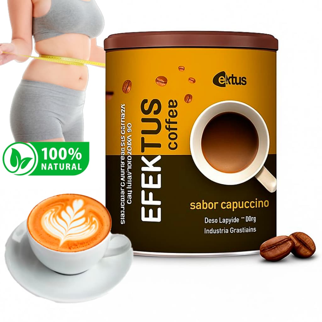 Super Café Efektus Coffee Café Solúvel Psyllium Pré Treino Natural Com Cromo Taurina E Cafeína
