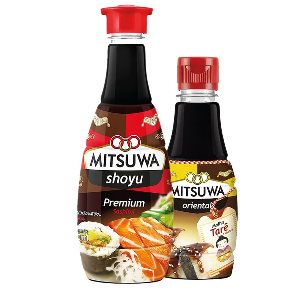 Kit 2 Molhos Japonês sabor Shoyu Premium 500ml e Tarê Oriental 250ml Mitsuwa