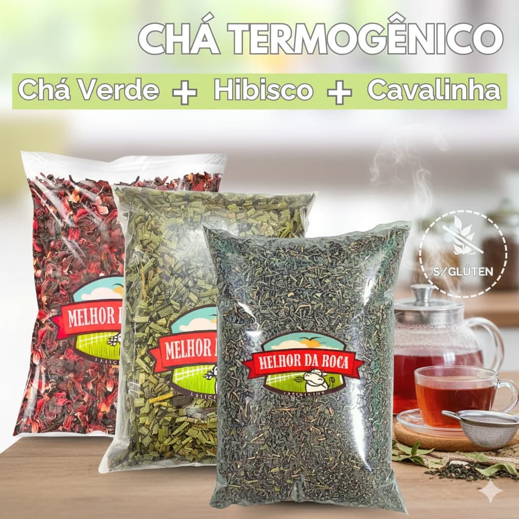 Kit Chá Hibisco Cavalinha Chá Verde | Ervas Naturais para Chá a Granel Premium