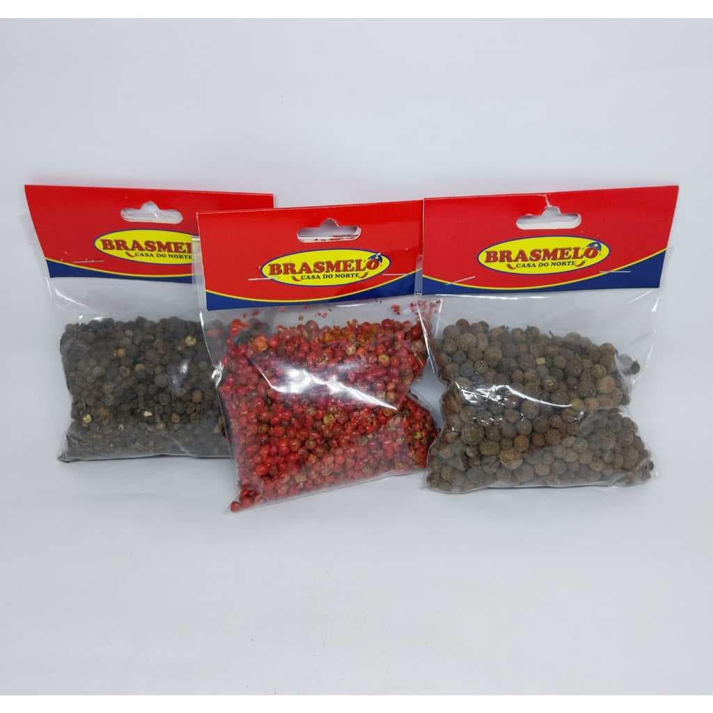 Mix de Pimentas em Grão todos de 50g -  ( contém 3 Tipos: Pimenta Rosa, Pimenta Jamaicana, Pimenta do Preta.)