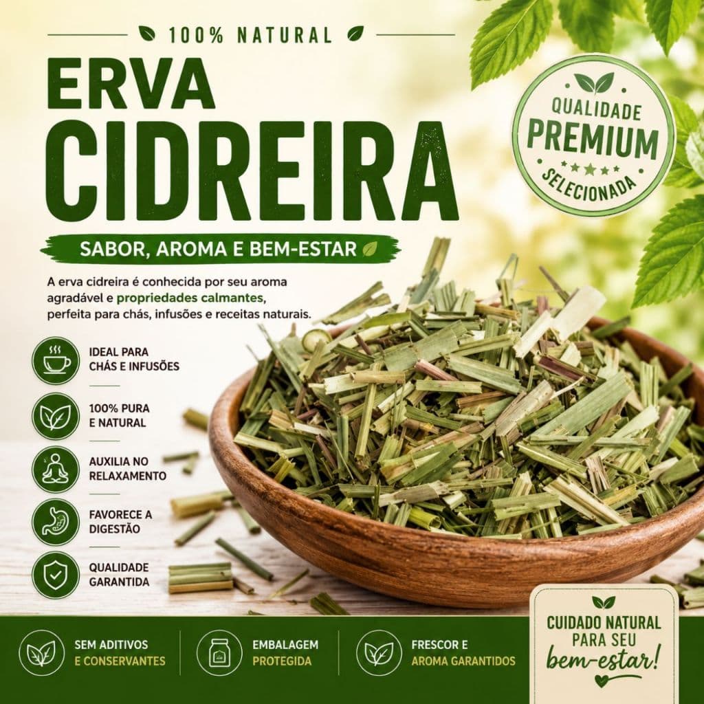 Erva Cidreira Desidratada Premium | Chá Natural | Infusão Aromática | Qualidade Selecionada