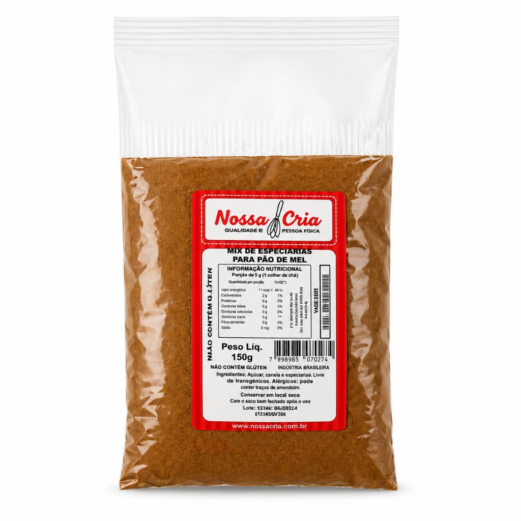 Mix Mistura De Especiarias Para Pão De Mel 150g