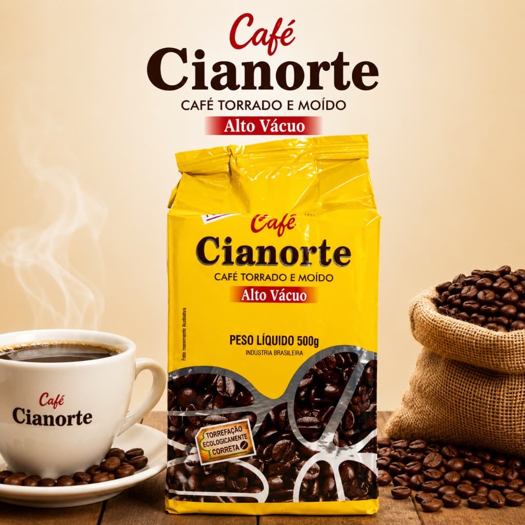 Café Cianorte Alto Vácuo Café Moído Café Torrado Café Extraforte  500g Torra Média