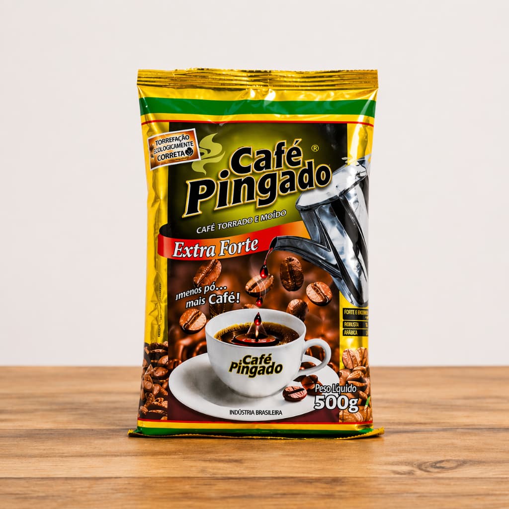 Café Pingado Moído Café Torrado Café Extraforte  500g Torra Média