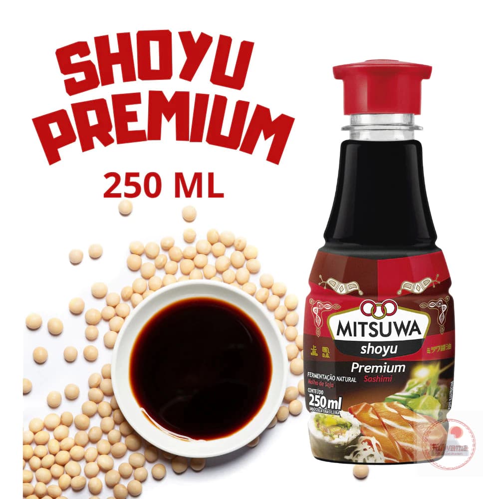 Molho Shoyu Premium Mitsuwa 250 ml Molho para Culinária Oriental Sushi Temaki