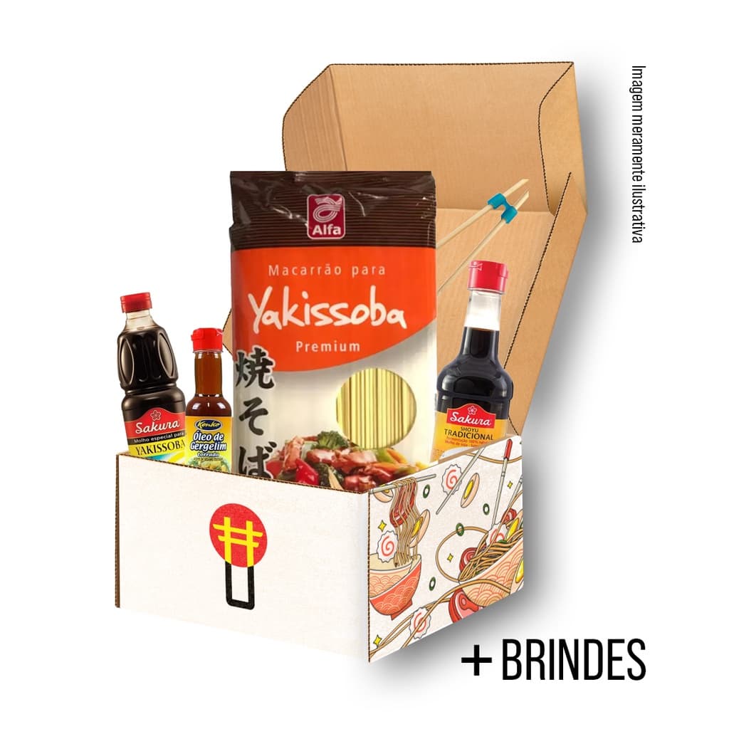 Kit Yakissoba Oriental - Macarrão, Molho, Óleo, Shoyu