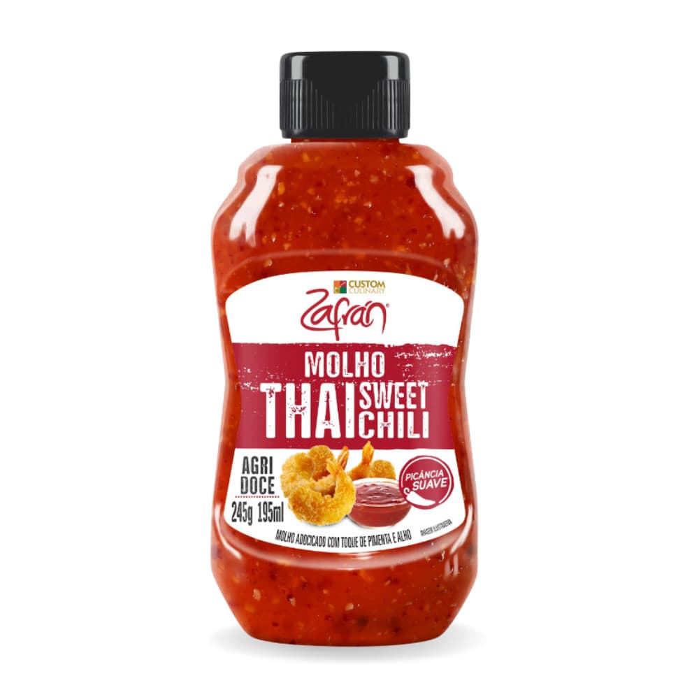 Sweet Chilli Zafrán Molho Thai Apimentado 245g Frasco