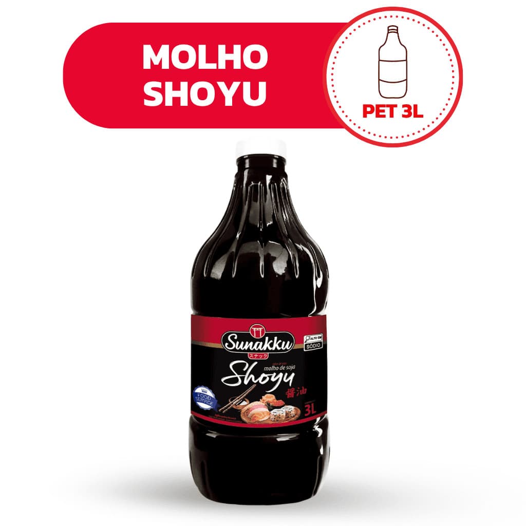 Molho Shoyu Tradicional Sunakku 3L Pet Original Japonês Food Service Sushi Yakisoba Delivery Oriental