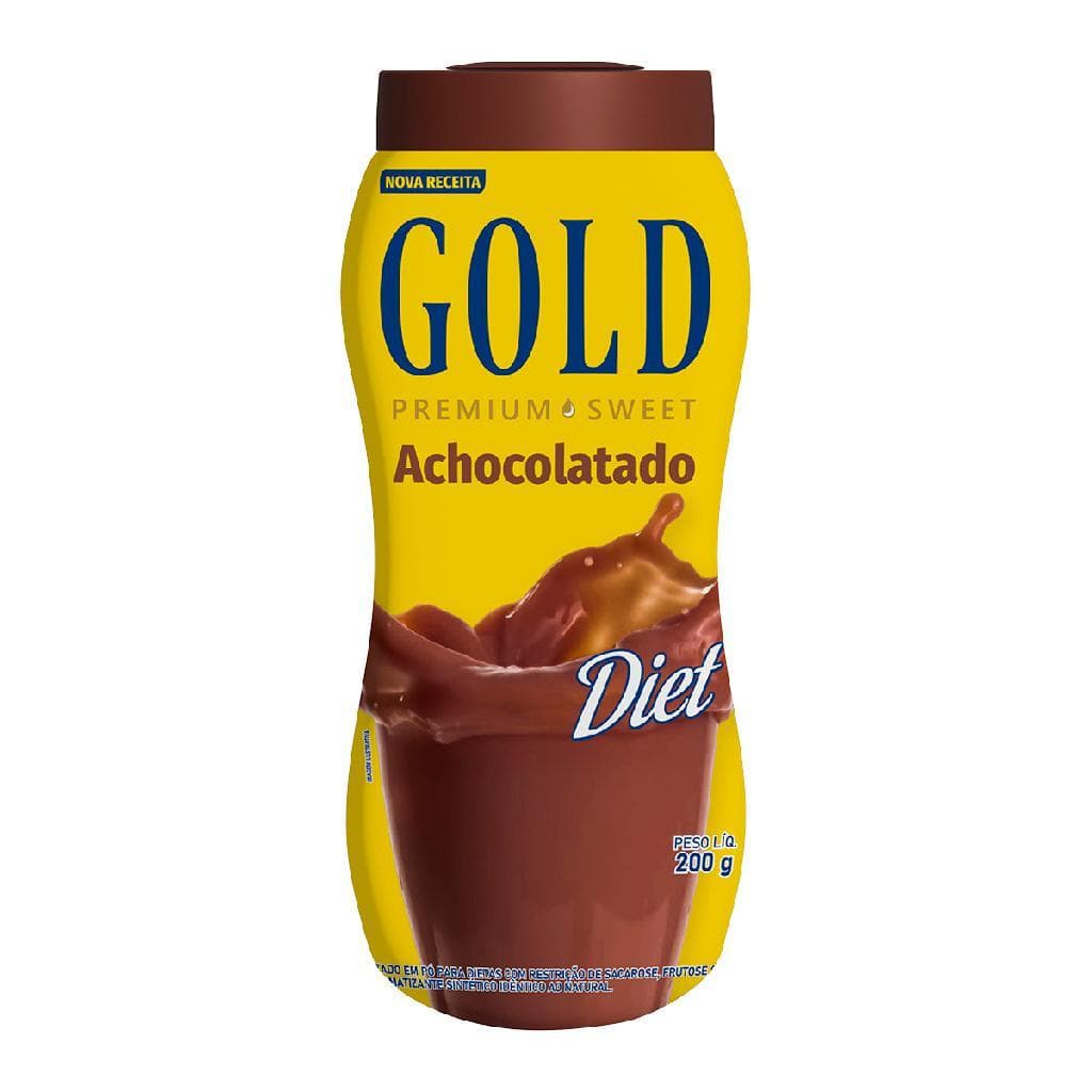 Achocolatado em pó zero açúcar gold pote 200g para dieta saudável
