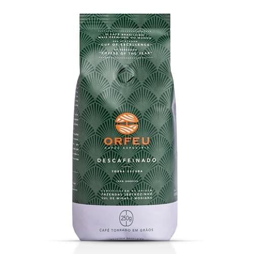 Orfeu Café Descafeinado em Grãos, 100% Arabica, Torra Média, 250g