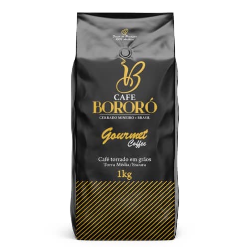 Café Em Grãos Torrado 100% Arábica Gourmet Torra Escura 1kg Café Bororó